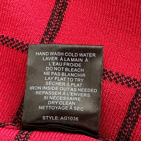 NEW Window Pane check High Waisted BLK Red Midi Skirt S - Picture 9 of 9